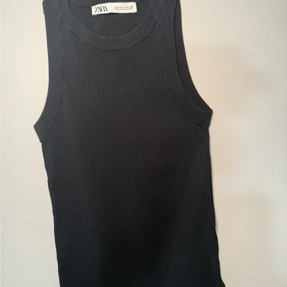 Zara Black Ribbed Tank Top - Picture 5 of 5